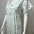 Green Printed Polyester Cotton Women's Nightgown