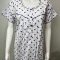 Purple Floral Printed Boutique Cotton Nighty