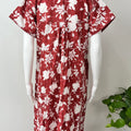 Red Pure Cotton Nightgown Comfortable & Elegant