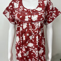 Red Pure Cotton Nightgown Comfortable & Elegant