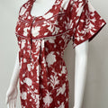 Red Pure Cotton Nightgown Comfortable & Elegant