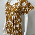Mustard Floral Printed 100% Cotton Nightgown