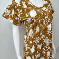 Mustard Floral Printed 100% Cotton Nightgown