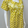 Yellow Pure Cotton Nightgown Elegant & Comfortable