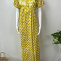 Yellow Pure Cotton Nightgown Elegant & Comfortable