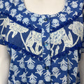 Blue Pleated 100% Cotton Nighty Soft & Comfortable.