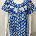 Blue Pleated 100% Cotton Nighty Soft & Comfortable.