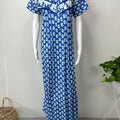 Blue Pleated 100% Cotton Nighty Soft & Comfortable.