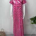 Red Floral Printed Pure Cotton Nightgown