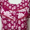 Pink 100% Cotton Nighty with Double Print