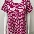 Pink 100% Cotton Nighty with Double Print