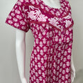 Pink 100% Cotton Nighty with Double Print