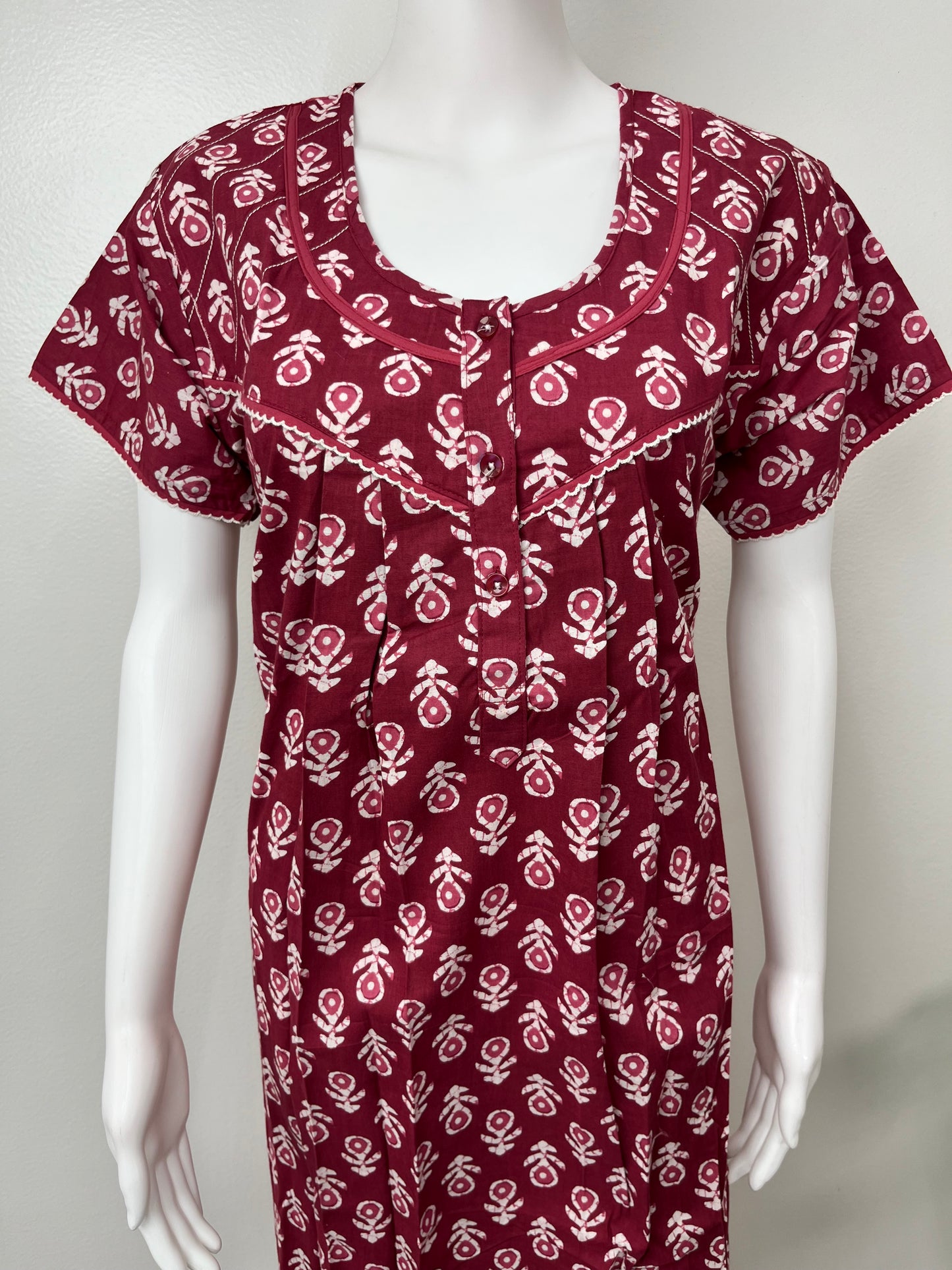 Hot Pink 100% Cotton Women's Nighty