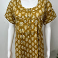 Olive Green Pleated 100% Cotton Nighty.