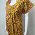 Yellow Printed 100% Cotton Nightgown