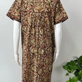 Brown Pure Cotton Nightgown with Lace Details