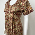 Brown Pure Cotton Nightgown with Lace Details