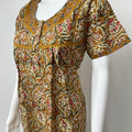 Mustard Printed 100% Cotton Nightgown