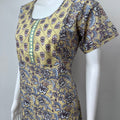 Yellow 100% Cotton Nightgown With Classic Embroidery