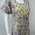 Yellow 100% Cotton Nightgown With Classic Embroidery