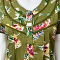 Olive Green Floral Printed 100% Cotton Nighty