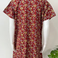 Maroon Printed 100% Cotton Nighty Soft & Comfortable