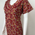 Maroon Printed 100% Cotton Nighty Soft & Comfortable