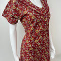 Maroon Printed 100% Cotton Nighty Soft & Comfortable