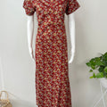 Maroon Printed 100% Cotton Nighty Soft & Comfortable