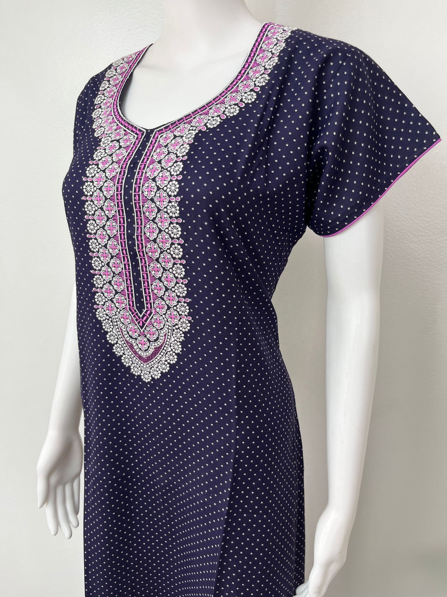 Purple Premium Alpine Embroidered Nightgown