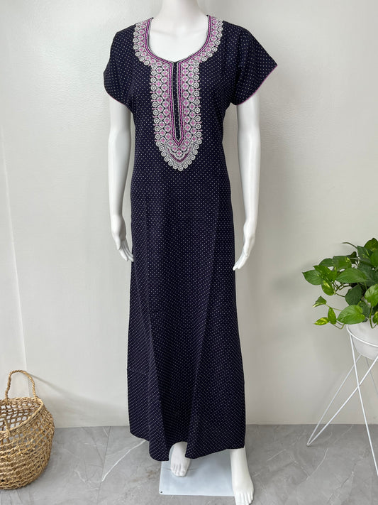 Purple Premium Alpine Embroidered Nightgown