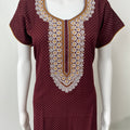 Maroon Elegant Comfort Alpine Fabric Nighty