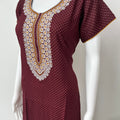 Maroon Elegant Comfort Alpine Fabric Nighty