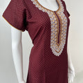 Maroon Elegant Comfort Alpine Fabric Nighty