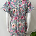 Grey 100% Cotton Nighty with Contrast Print