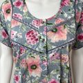 Grey 100% Cotton Nighty with Contrast Print