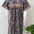 Navy Blue Printed 100% Cotton Nighty