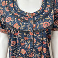 Navy Blue Printed 100% Cotton Nighty