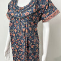 Navy Blue Printed 100% Cotton Nighty