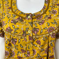 Mustard Floral Printed 100% Cotton Nighty.