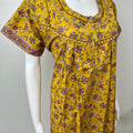 Mustard Floral Printed 100% Cotton Nighty.