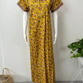 Mustard Floral Printed 100% Cotton Nighty.
