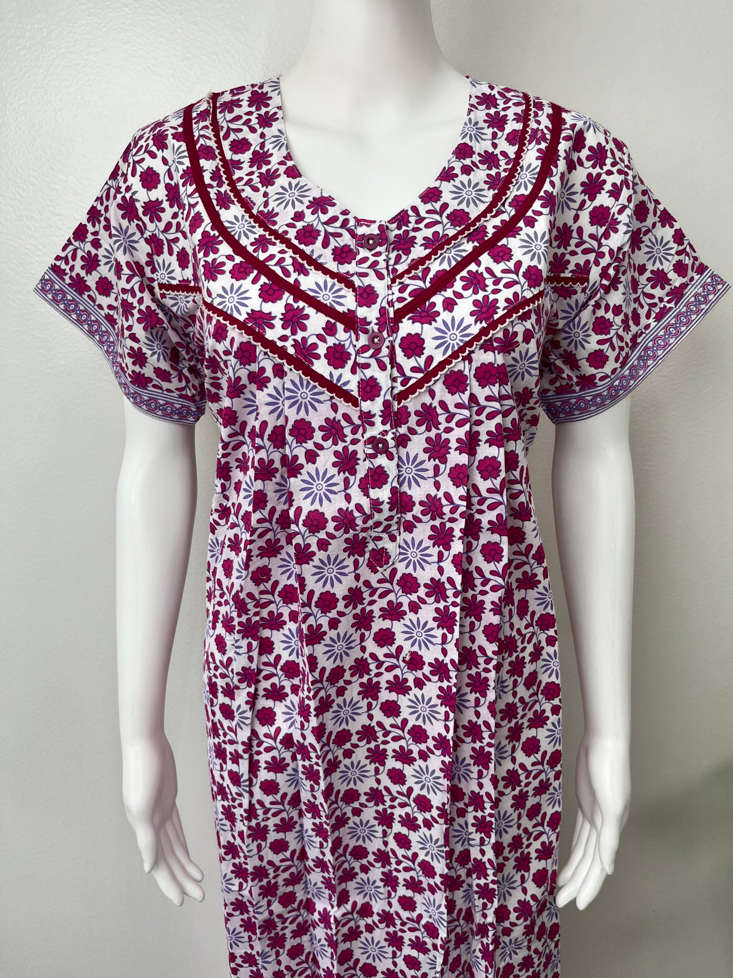 Floral 100% Cotton Nightgown Soft & Breathable