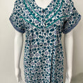 Blue Pleated Pure Cotton Nighty for Women