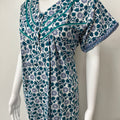 Blue Pleated Pure Cotton Nighty for Women
