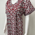 Red 100% Cotton Nightgown Comfortable & Elegant