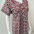 Red 100% Cotton Nightgown Comfortable & Elegant