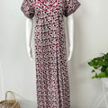 Red 100% Cotton Nightgown Comfortable & Elegant