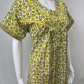 Yellow Pure Cotton Pleated Nighty for Women
