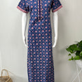 Royal Blue 100% Cotton Nighty Comfortable & Elegant